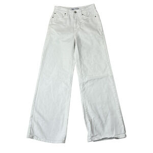Zara Jeans Womens 0 White Denim Wide Leg Casual Resort Vacation Cruize Beach